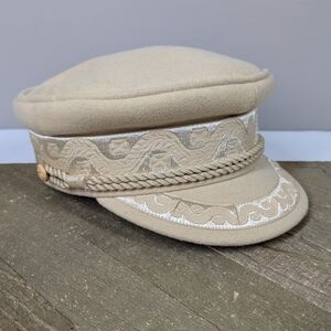 Lack of Color Riviera Hat Beige Captain Cap Size Small 55cm Terelyne Rayon